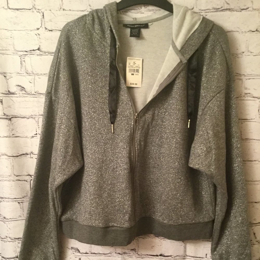 Ashley Stewart Heather Grey Hoodie Sweatshirt- Size: 14/16